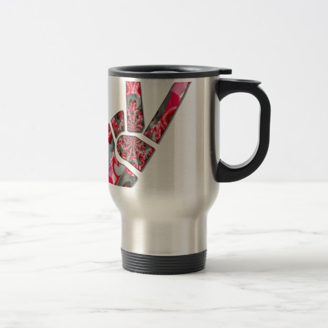 Caneca Térmica Sinal de paz com a mão (Direita)