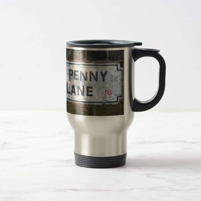 Caneca Térmica Sinal de rua da pista da moeda de um centavo, (Direita)