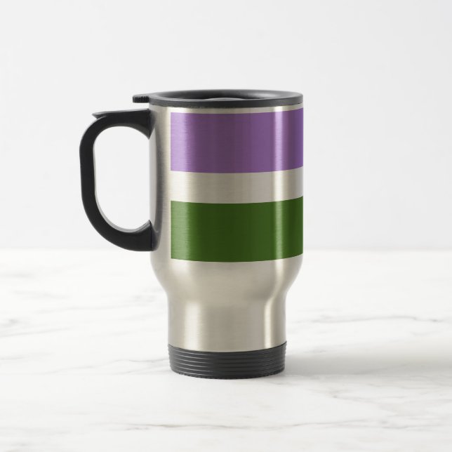 Caneca Térmica Sinalizador do Orgulho Genderqueer do SlipperyJoe  (Esquerda)