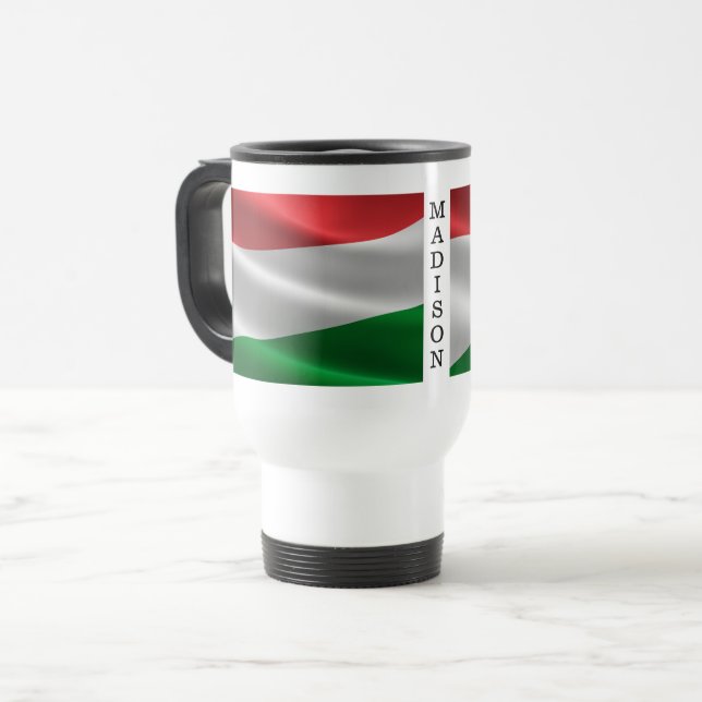 Caneca Térmica Sinalizador Húngaro: Mugs de nome personalizado (Frente Esquerda)