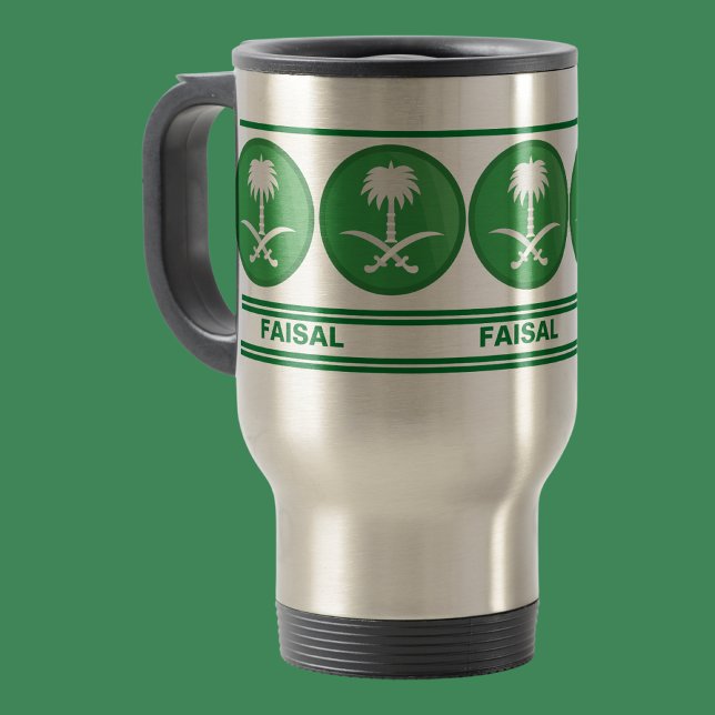 Caneca Térmica Sinalizador Personalizado da Arábia Saudita (KSA) (Criador carregado)