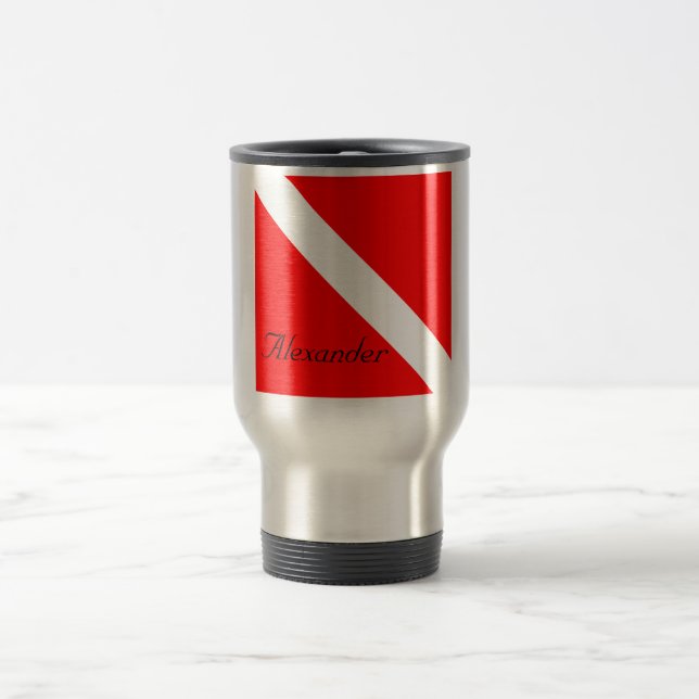 Caneca Térmica Sinalizador SCUBA de Discador Personalizado Vermel (Centro)