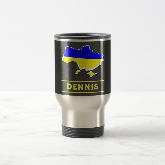 Caneca Térmica Sinalizador Ucrânia com seu nome (Centro)