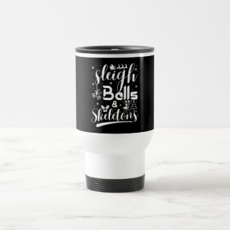 Caneca Térmica Sinos de trenó & esqueletos dançando Natal engraça
