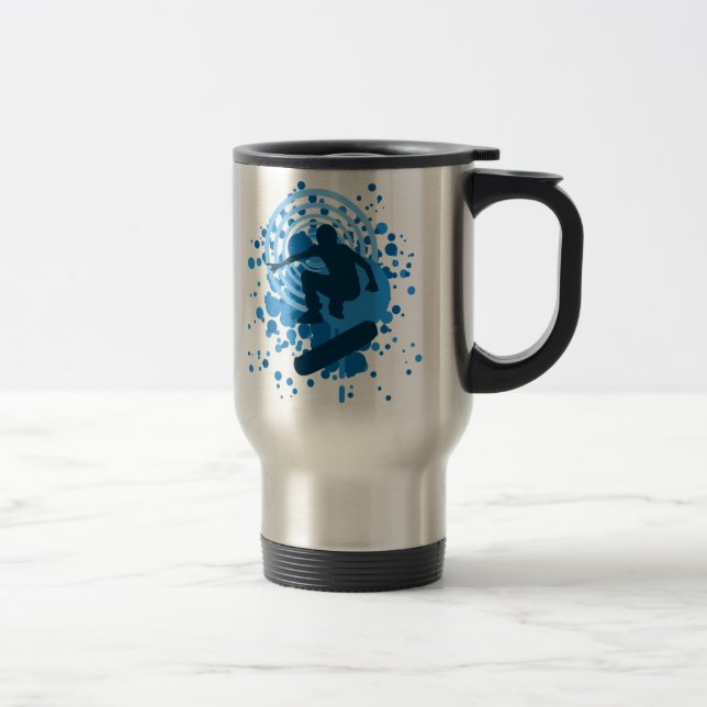 Caneca Térmica skateboard. bolhas. (Direita)