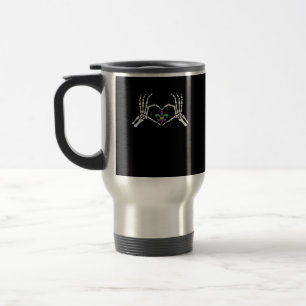 Caneca Térmica Skeleton Hand Heart Mardi Gras