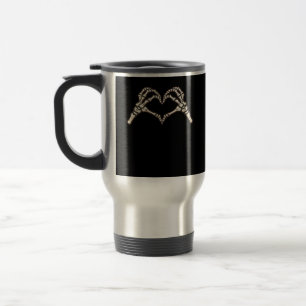 Caneca Térmica Skeleton Hand Hearts Design