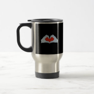 Caneca Térmica Skeleton Heart Mãos Clássicas e Halloween Básico