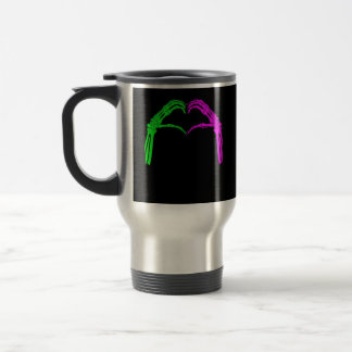 Caneca Térmica Skeleton Mãos Sinais de Coração Retro Figurino de