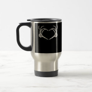 Caneca Térmica Skeleton Sinal de Coração Dia de as Bruxas engraça