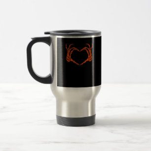Caneca Térmica Skeleton Sinal de Coração Mão Design do Figurino H