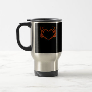 Caneca Térmica Skeleton Sinal de Coração Mão Design do Figurino H