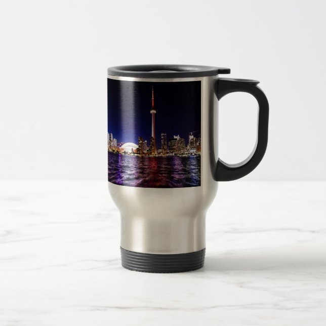 Caneca Térmica Skyline de Toronto na noite (Direita)