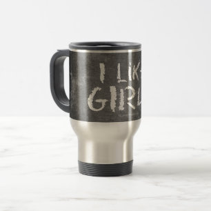 Caneca Térmica SlipperyJoe's Eu Gosto de Garotas quadro-negro suj