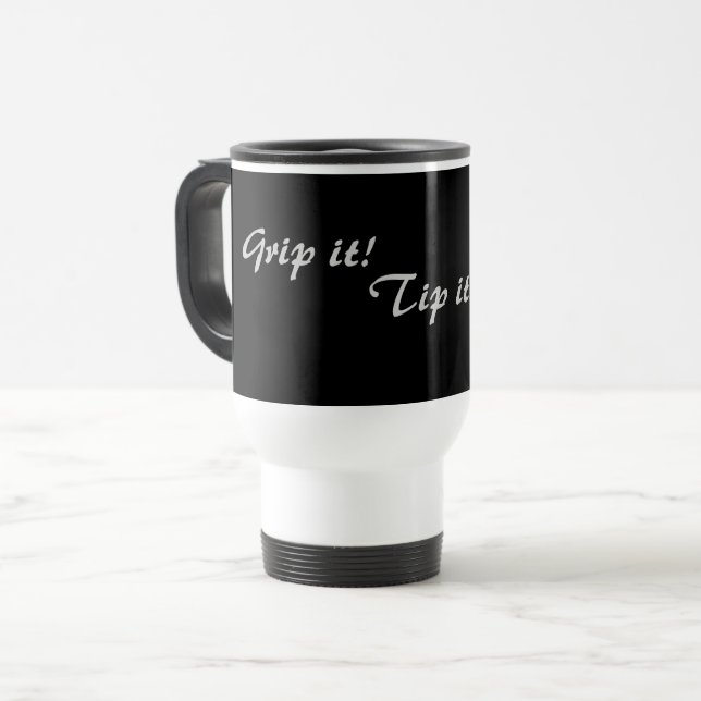 Caneca Térmica slogan original do bebendo divertido (Frente Esquerda)