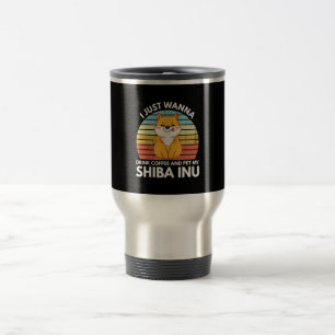 Caneca Térmica Só quero tomar café e dar um presente de shiba i