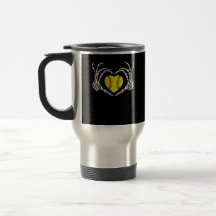 Caneca Térmica Softball Heart Skeleton Halloween Diversão de Figu