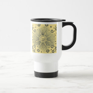 Caneca Térmica Sol Estrelas Antigo Céu Noturno Zodíaco Medieval