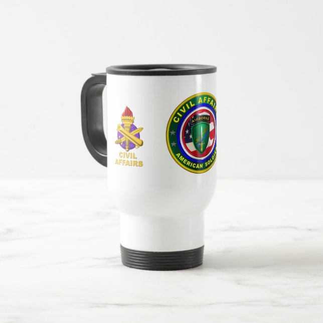 Caneca Térmica Soldado dos Assuntos Civis do Exército Orgânico (Frente Esquerda)