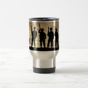 Caneca Térmica Soldados em forças armadas corajosas da silhueta