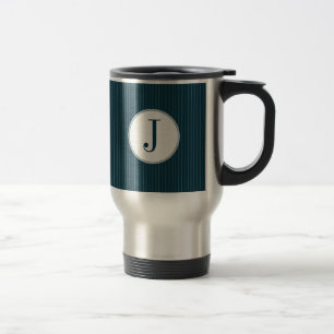 Caneca Térmica Solteiro Cobalt Pinstripe Monogramas