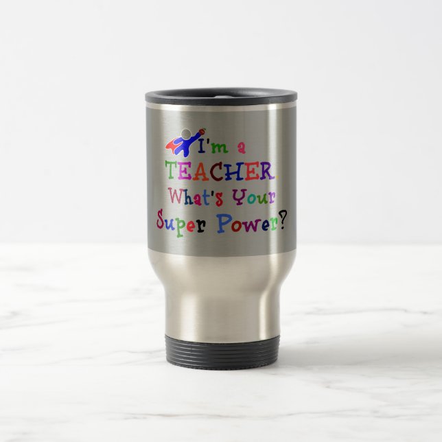 Caneca Térmica "Sou professor. Qual é o seu super poder?" (Centro)