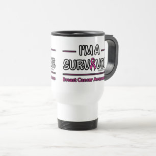 Caneca Térmica Sou um Sobrevivente... Cancer de Mama
