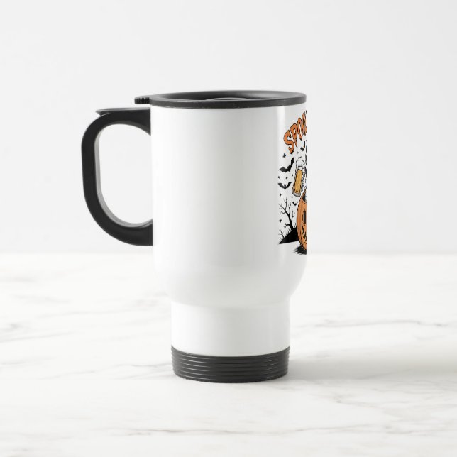 Caneca Térmica Spooky Sips Skeleton Lizard Halloween (Esquerda)