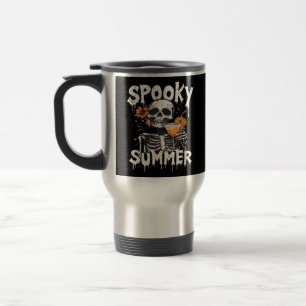 Caneca Térmica Spooky Summer Engraçado Meme Skeleton Café Summerw