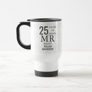 Caneca Térmica Sr. Certo Diversão 25º Aniversário Corações de Pra