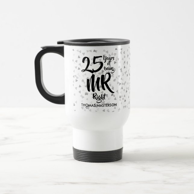 Caneca Térmica Sr. Certo Diversão 25º Aniversário de Casamento Pr (Esquerda)