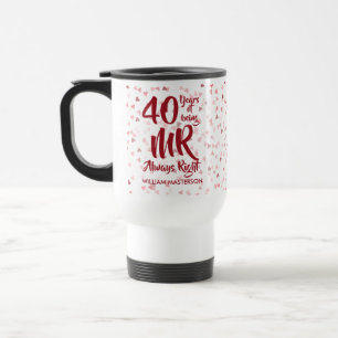 Caneca Térmica Sr. Sempre Certo Diversão 40º Aniversário de Casam