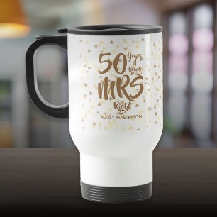 Caneca Térmica Sra. Right Diversão 50º Aniversário de Bodas de Ou