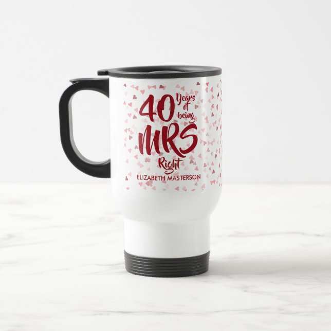 Caneca Térmica Sra. Right Diversão de 40º Aniversário Rubi (Esquerda)