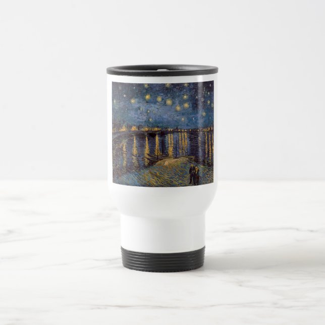 Caneca Térmica Starry Night Over Rhone River por Vincent Van Gogh (Centro)