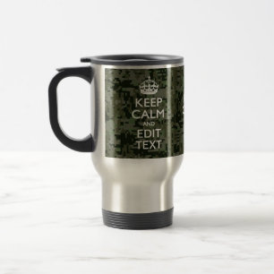 Caneca Térmica Sua Camuflagem Digital de Texto Woodland Fique Cal