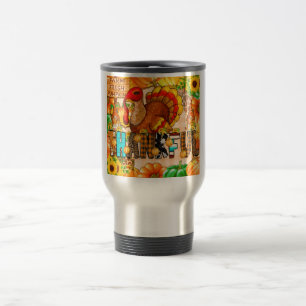 Caneca Térmica Sublimação de Tumbler Magro Grato - Dia de Ação de