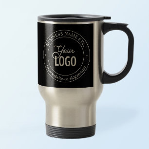 Caneca Térmica Substituição Fácil de Logo e Texto Personalizável