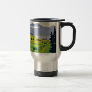 Caneca Térmica Suiça Vintage Golf Lausanne City Lake