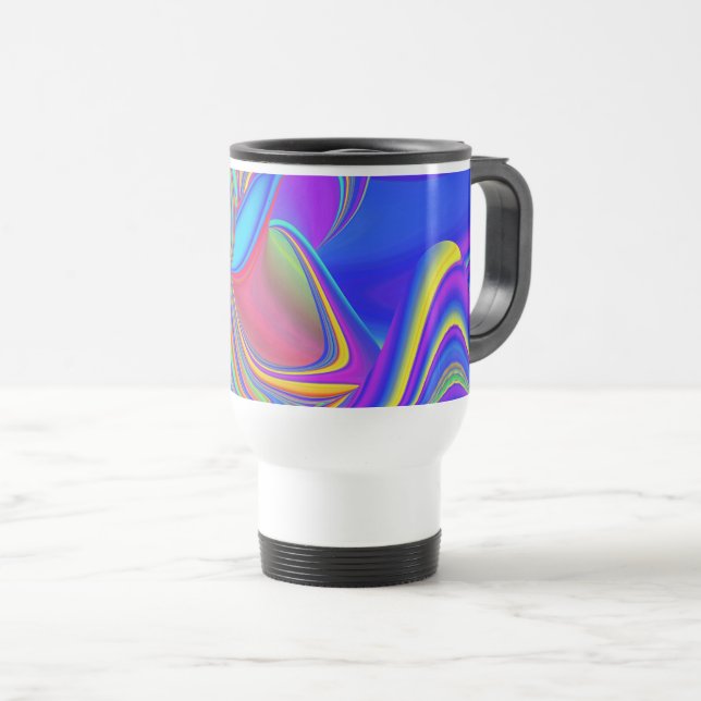 Caneca Térmica Summersense, Abstrato 3D Rainbowart (Frente Esquerda)