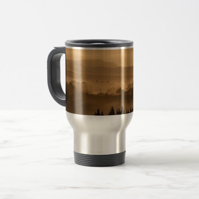 Caneca Térmica Sunrise Sobre Mistura Rolando Colinas Paisagem (Frente Esquerda)