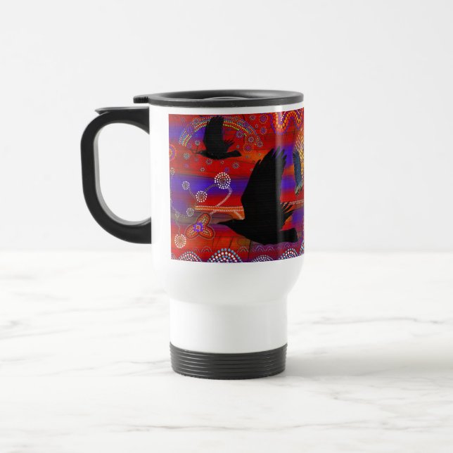 Caneca Térmica Sunset no lago Wendouree Arte aborígena australian (Esquerda)