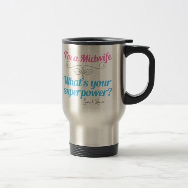 Caneca Térmica Super-herói de esposa fofa personalizado (Direita)