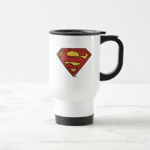 Caneca Térmica Superman S-Shield   Logotipo Grunge
