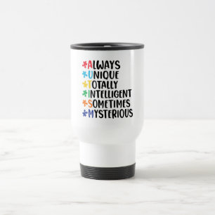 Caneca Térmica Suporte Colorido a Peece Autismo para Quebra-cabeç