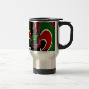 Caneca Térmica Swirling Kenyan Flag: Uma arte moderna do Motif