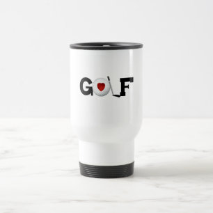 Caneca Térmica T-shirt e presentes vermelhos do golfe do coraçã