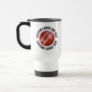 Caneca Térmica Tamanho Grande Texto Personalizado Branco Críquete