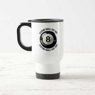 Caneca Térmica Tamanho Pequeno Texto Personalizado Branco Bola 8 