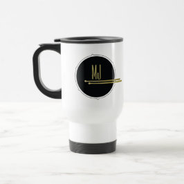 Caneca Térmica Tambor preto e branco